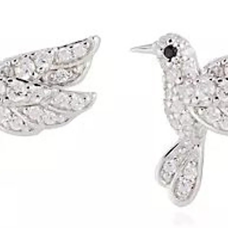 DIAMONIQUE 0.26CT HUMMINGBIRD STUD EARRINGS STERLING SILVER