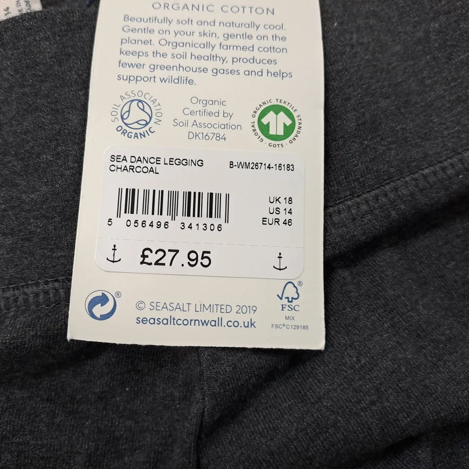 SEASALT CORNWALL SEA DANCE LEGGINGS IN CHARCOAL - UK 18