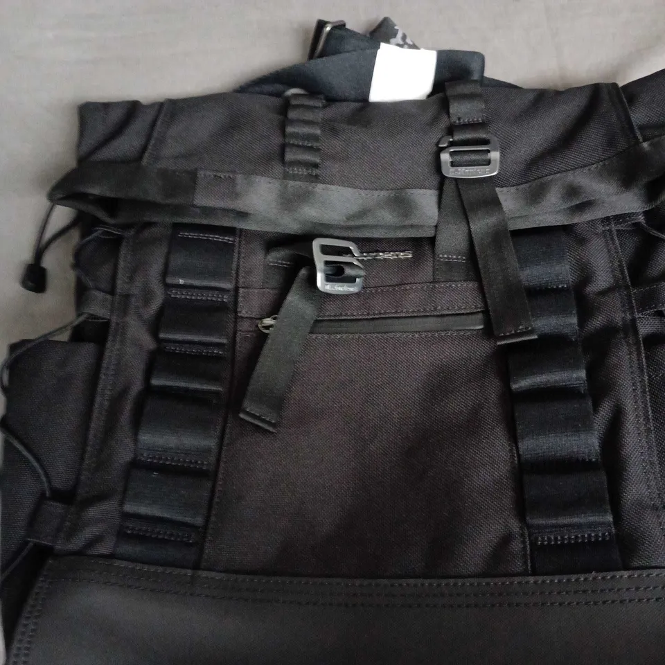 DR.MARTENS BLACK TACTICAL BACKPACK WITH MOLLE-STYLE WEBBING AND MULTIPLE POCKETS 