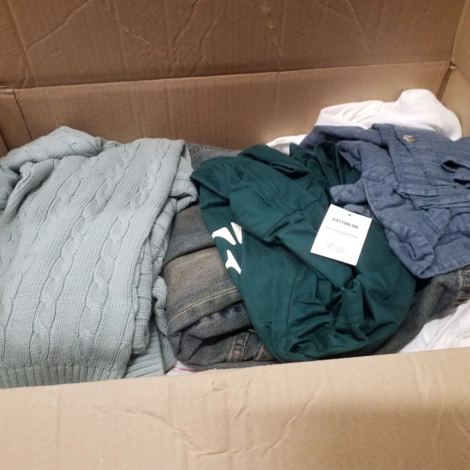PALLET CONTAINING ASSORTED BRAND NEW CLOTHING INCLUDING SHIRTS, JEANS & JUMPERS