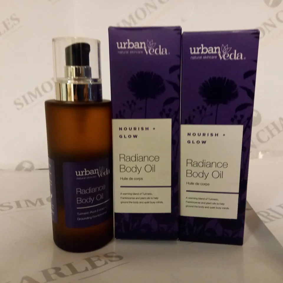 BOX OF 2 URBAN VEDA NOURISH GLOW RADIANCE BODY OIL - 2X100ML