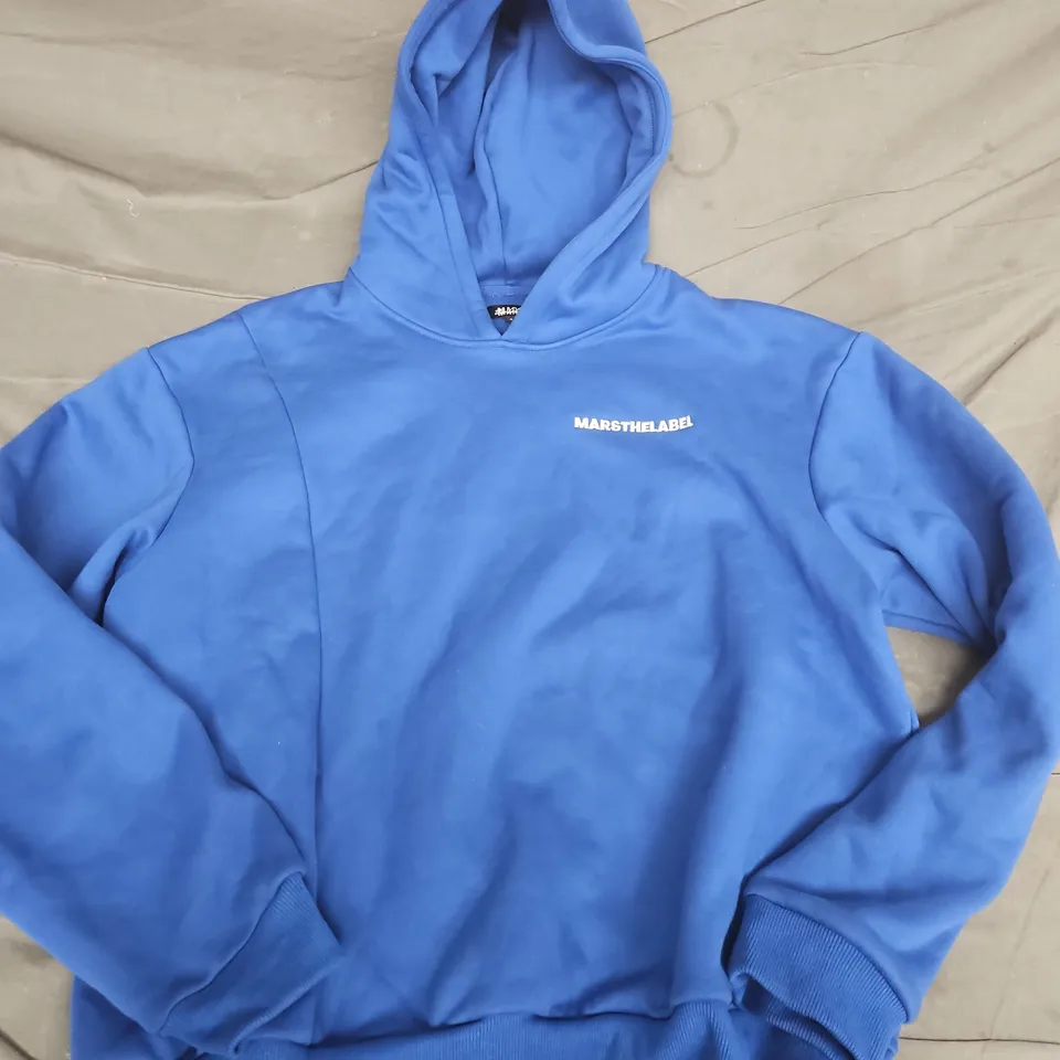 MARSTHELABEL HOODIE IN BLUE - SMALL