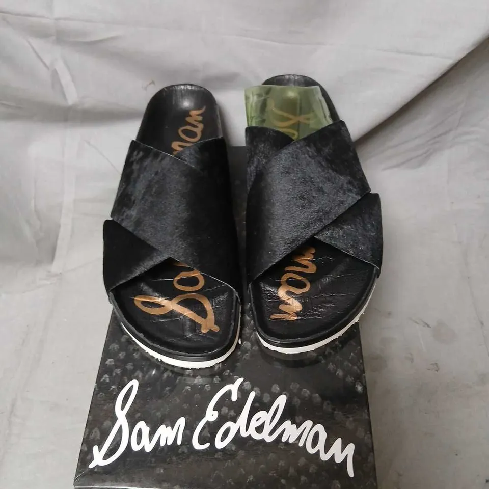 SAM EDELMAN ADORA BLACK SLIDE SANDALS – UK 10 (US 10, M WIDTH)
