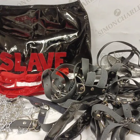 BOX OF APPROX 10 ASSORTED ADULT BONDAGE ITEMS