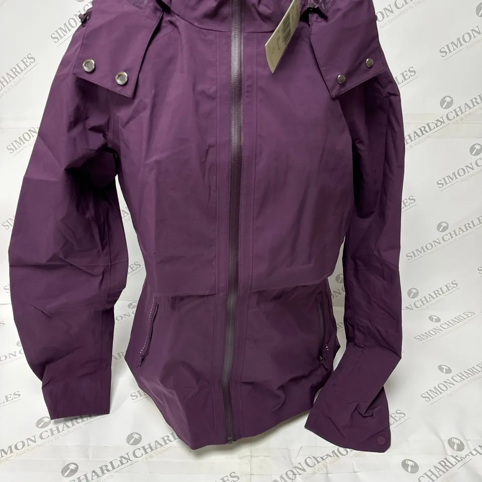 SWEATY BETTY PRO LIGHT PERFORMANCE RUNNING JACKET IN AUBERGINE PURPLE SIZE S