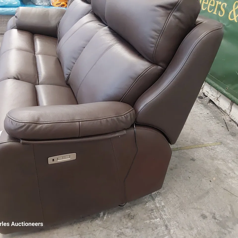 QUALITY BRITISH DESIGNER G PLAN KINGSBURY POWER RECLINING THREE SEATER SOFA CAPRI CHOCOLATE LEATHER 