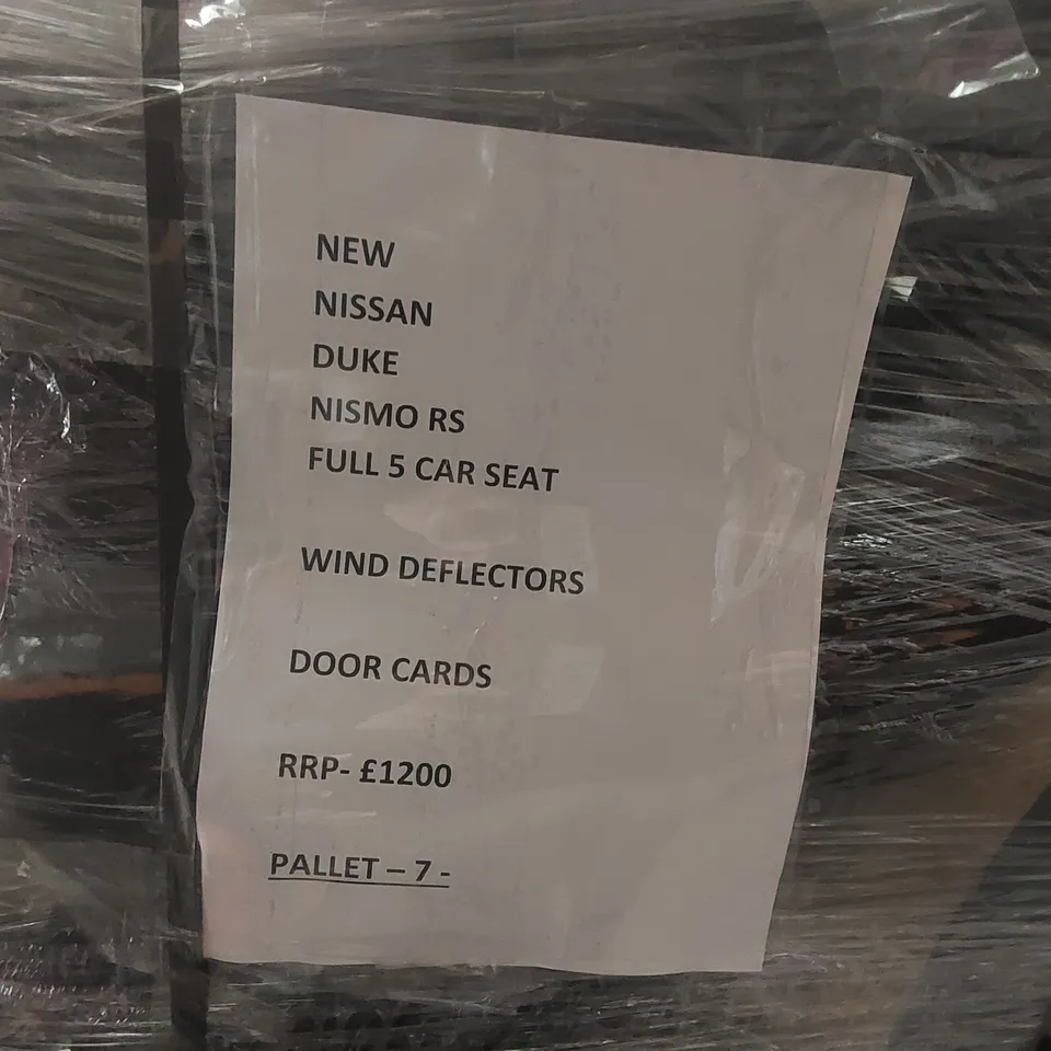 PALLET CONTAINING APPROXIMATELY 5x NISSAN DUKE NISMO RS CAR SEATS