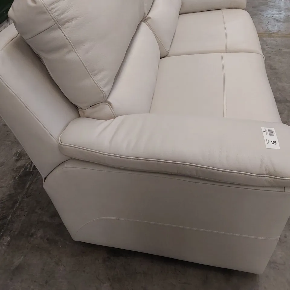 QUALITY BRITISH DESIGNER G PLAN TAYLOR THREE SEATER SOFA CAPRI CHALK LEATHER 