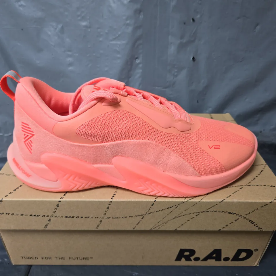 BOXED PAIR OF RAD ONE V2 TRAINERS IN ORANGE - UK 7
