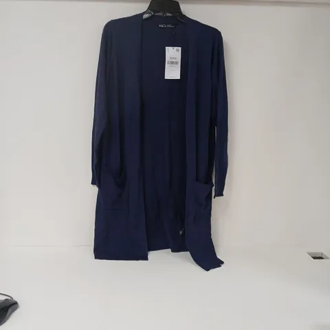 M&CO NAVY LONGLINE CARDIGAN WITH POCKETS – WOMEN'S SIZE 10-12