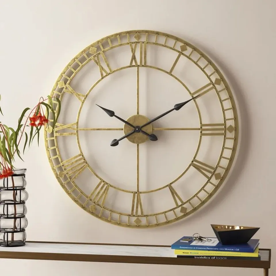 OVERSIZED METAL ROUND 80CM WALL CLOCK