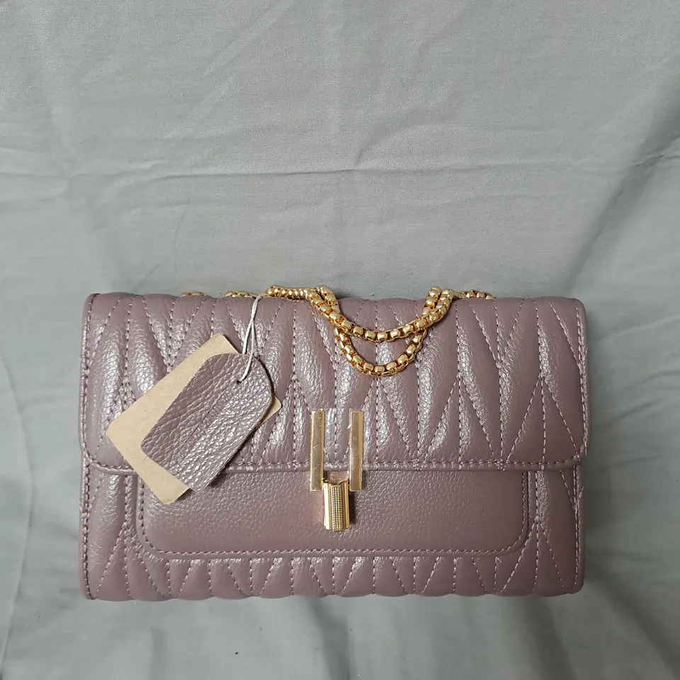 UNBRANDED LADIES LEATHER HANDBAG - MAUVE