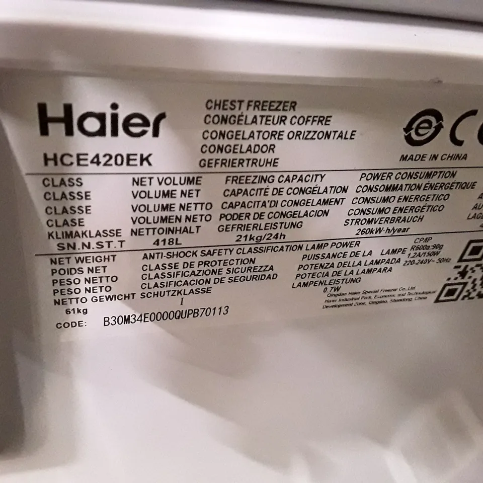 HAIER HCE420EK LOW FROST CHEST FREEZER