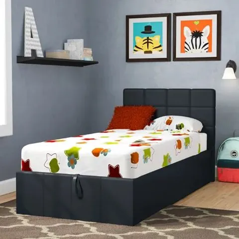 BOXED CORBYN UPHOLSTERED OTTOMAN BED - DARK BROWN, KINGSIZE (3 BOXES)