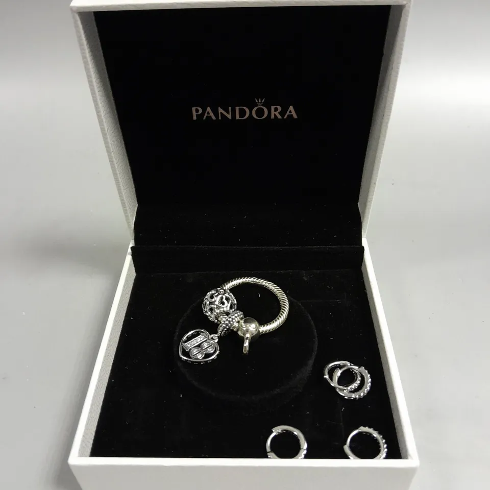 PANDORA MINIATURE CHARM RING WITH CHARMS  