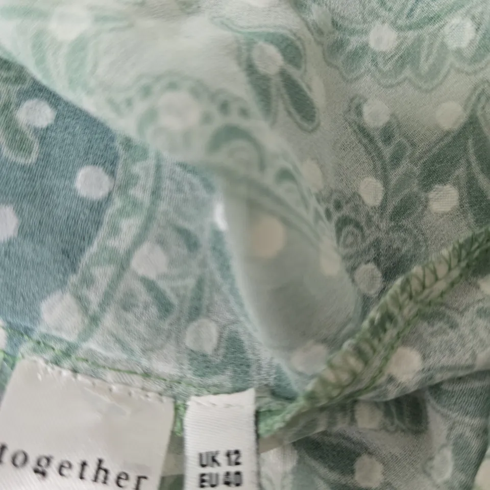 TOGETHER WOMEN’S PAISLEY PRINT BLOUSE WITH FRILL TRIM, UK 12