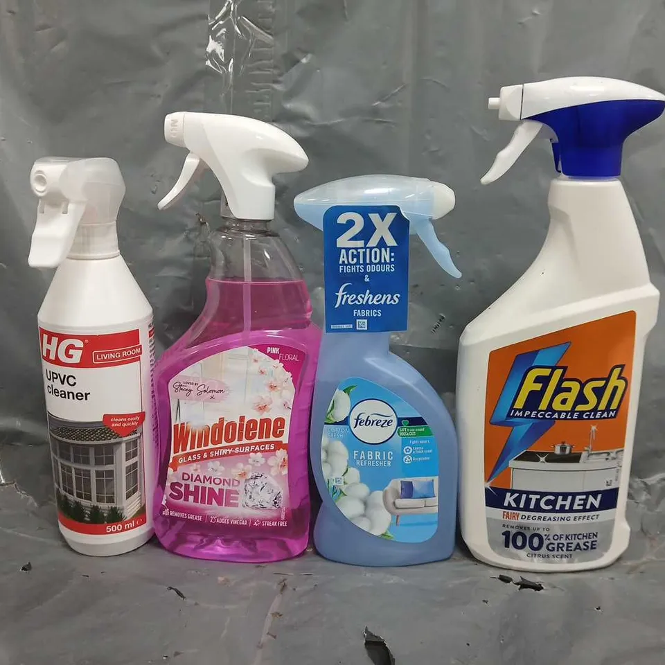 APPROXIMATELY 10 ASSORTED HOUSEHOLD ITEMS TO INCLUDE FABRIC REFRESHENER, WINDOLENE, FLASH, ETC - COLLECTION ONLY