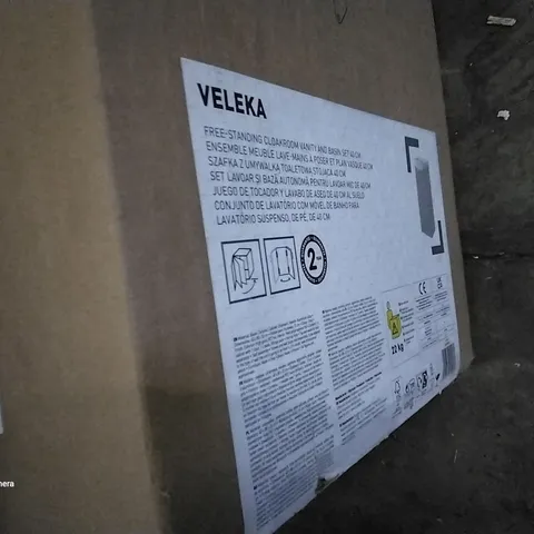 BOXED VELEKA FREE STANDING VANITY  AND BASIN SET 40CM