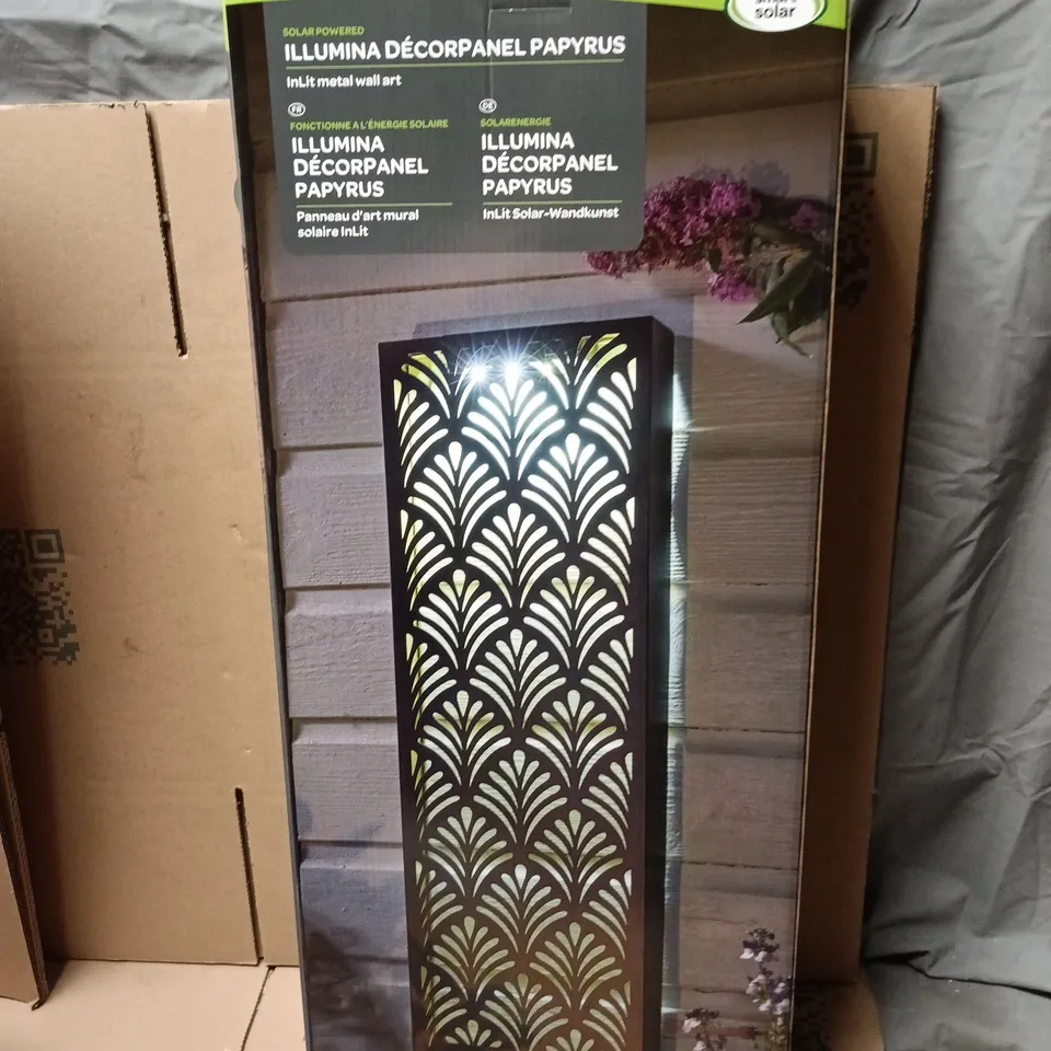 ILLUMINA DÉCORPANEL PAPYRUS METAL WALL ART PANEL – INLIT, SOLAR POWERED