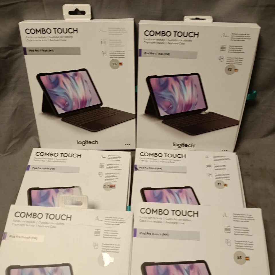 6 X BOXED LOGITECH COMBO TOUCH IPAD PRO TABLET CASES (ASSORTED LAYOUTS)