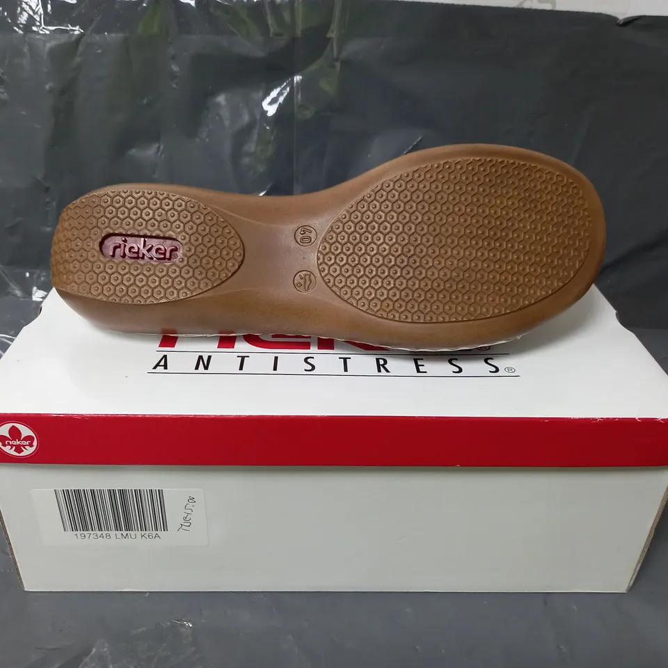 RIEKER ANTI-STRESS SANDALS WHITE FLORAL SIZE 6.5