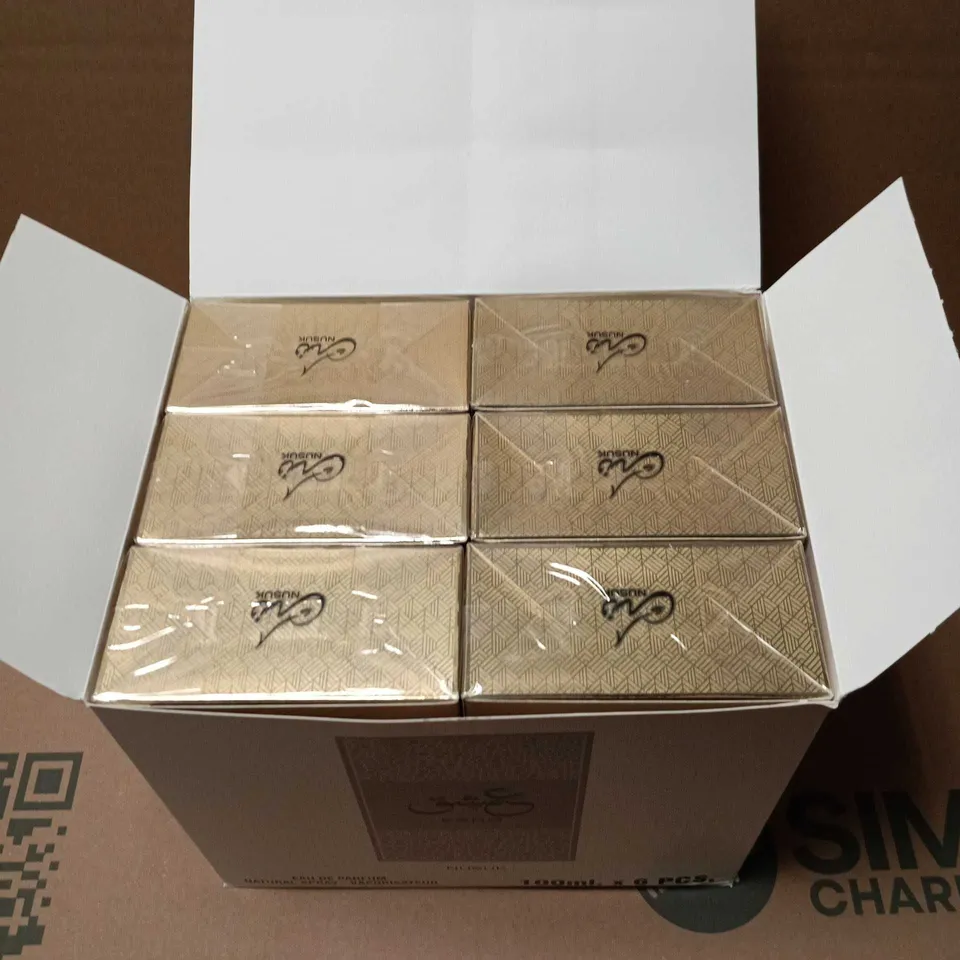 6 X SEALED 100ML ESHQ NUSUK EAU DE PARFUM NATURAL SPRAYS 