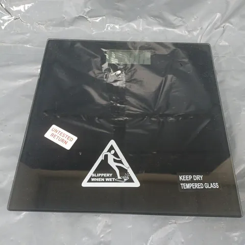 UNBRANDED TEMPERED GLASS DIGITAL BATHROOM SCALES IN BLACK - COLLECTION ONLY