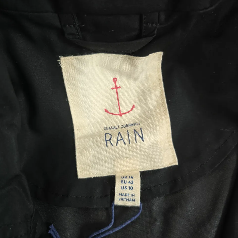 SEASALT CORNWALL RAIN COAT – BLACK, WOMEN'S UK 14 (EU 42, US 10)