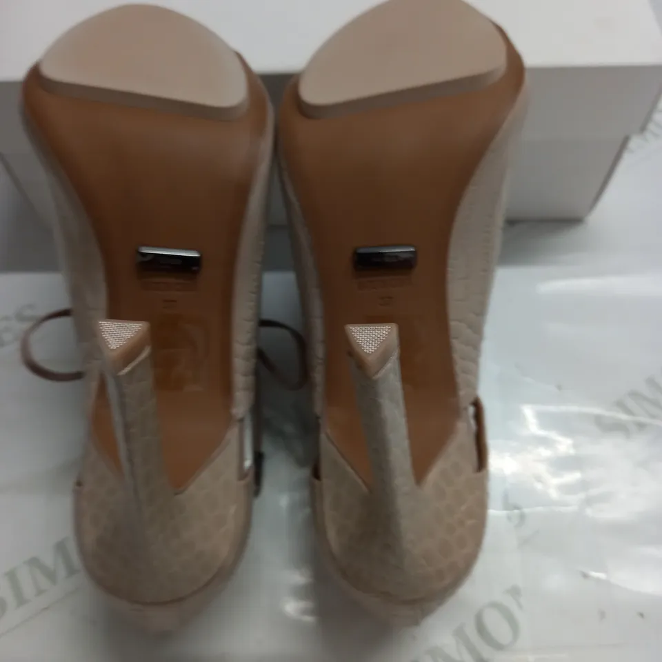 BOXED PAIR OF REISS MILA PEEPTO SHOES IN TRUFFLE CROC - 4