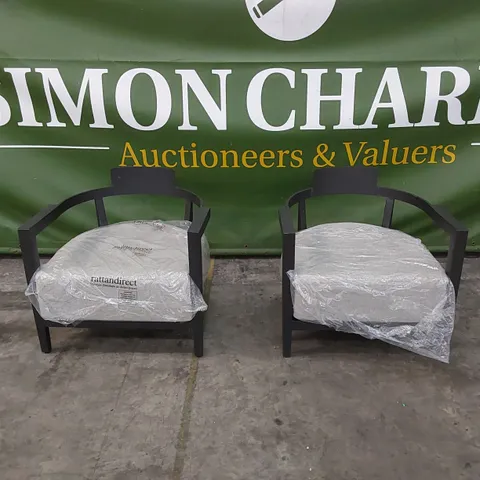 SET OF 2 DESIGNER METAL GARDEN CHAIRS WITH CUSHION