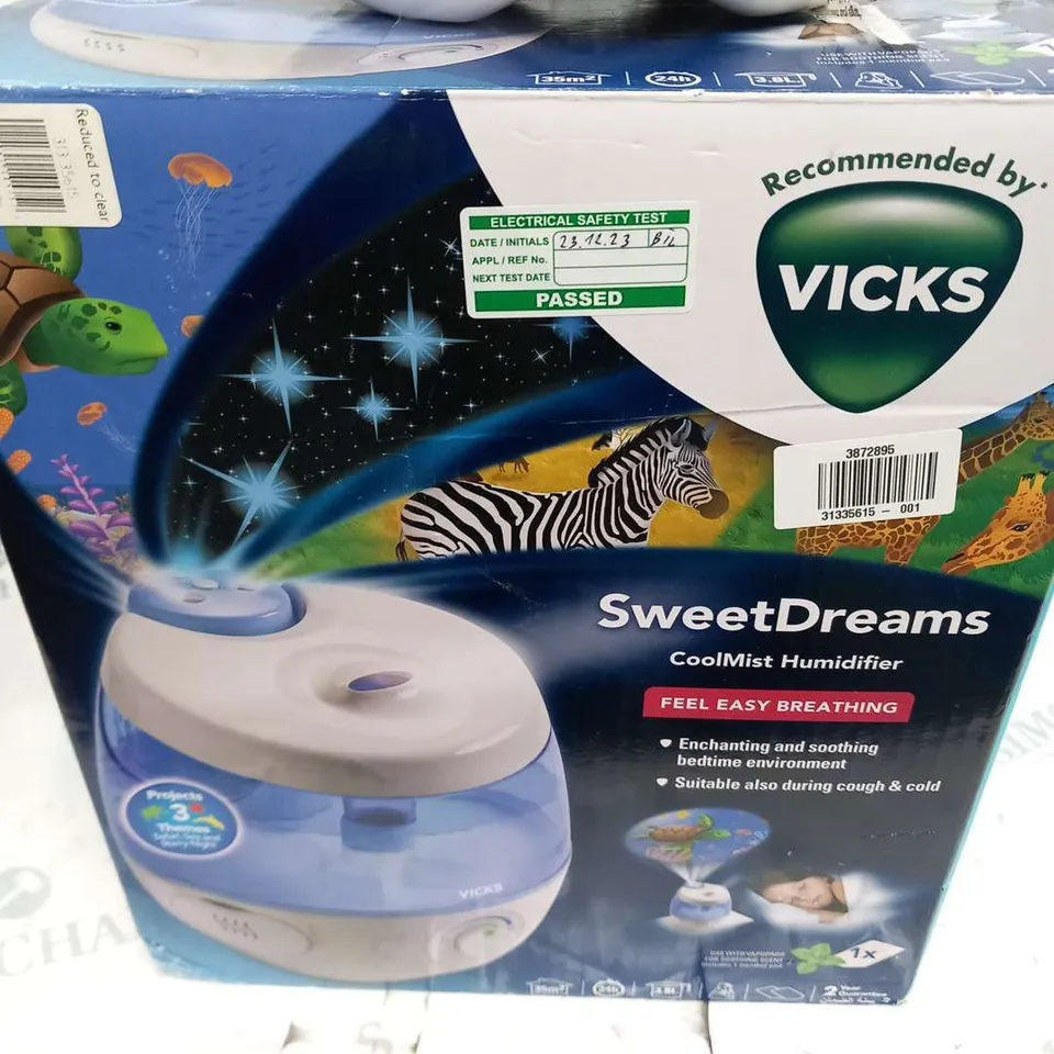 BOXED VICKS SWEET DREAMS COOLMIST HUMIDIFIER 