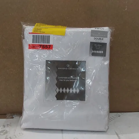 BAGGED COTTON BLEND SOLID COLOUR DUVET COVER WITH PILLOWCASES - DOUBLE