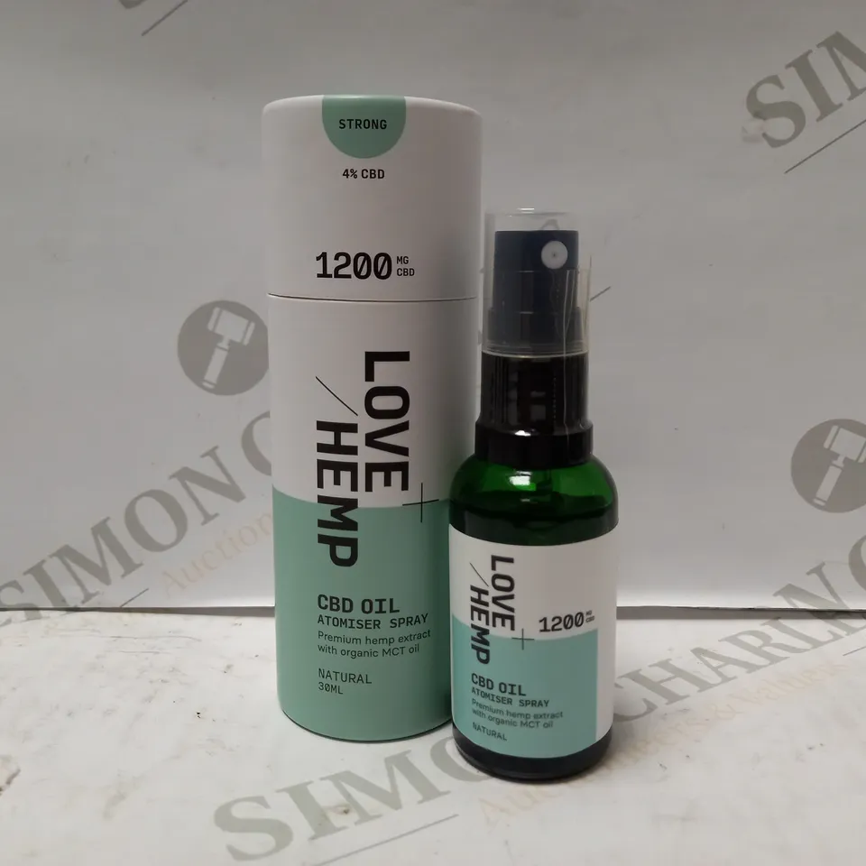 LOVE HEMP CBD OIL ATOMISER SPRAY 30ML - STRONG 4% CBD 1200MG 