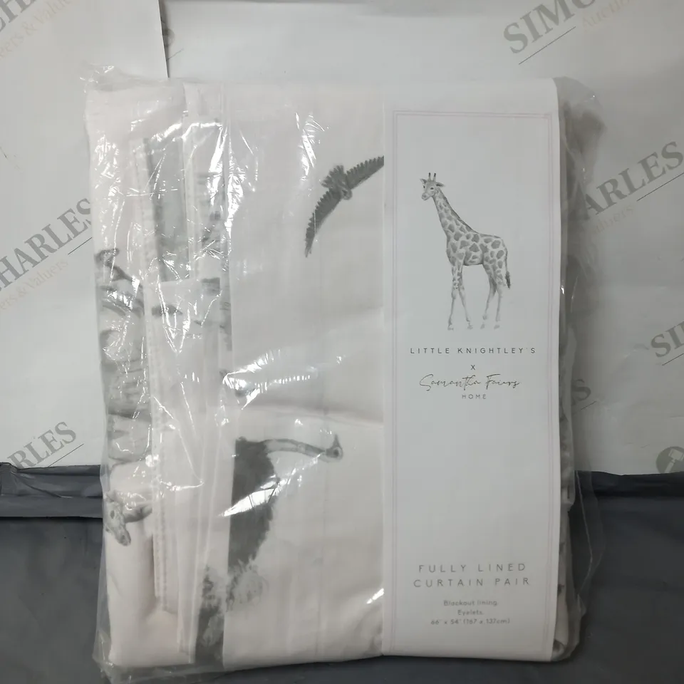 ZAMBEZI CURTAIN 66X72" WITH ELEPHANT PATTERN FULLY LINED RRP £44