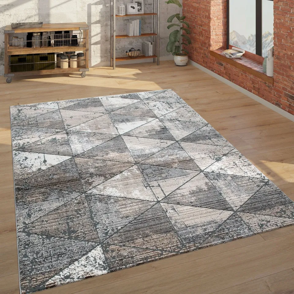 BRAND NEW BAGGED PACO HOME 757 HARNUBA RUG IN BEIGE - 80 x 150cm