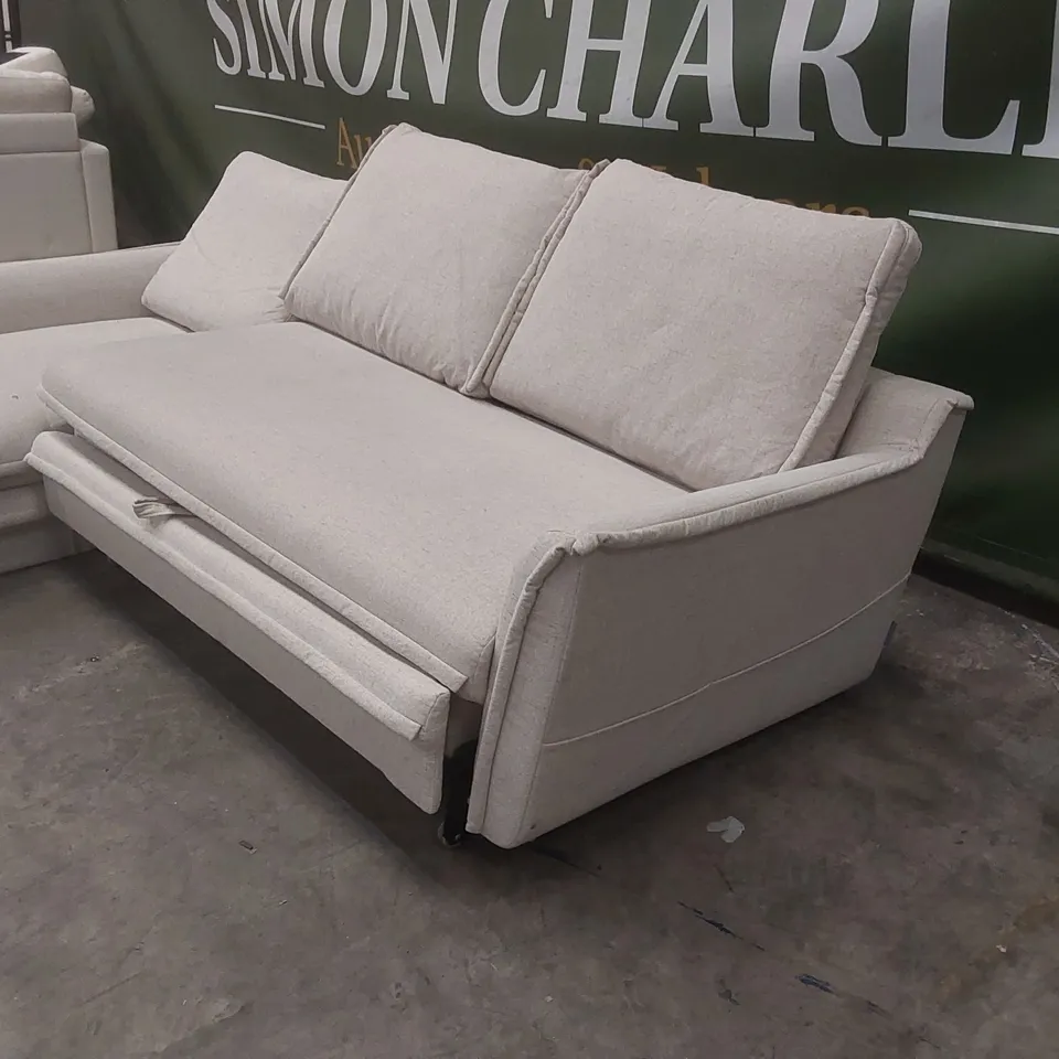 QUALITY DESIGNER FABRIC UPHOLSTERED CORNER SOFA BED WITH STORAGE