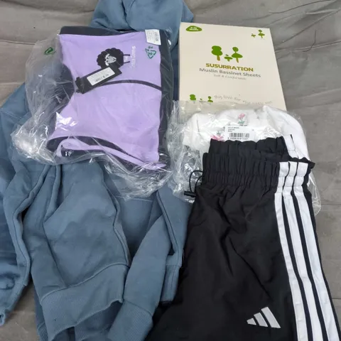 APPROXIMATELY 30 ASSORTED KIDS CLOTHING ITEMS IN VARIOUS STYLES, SIZES & COLOURS TO INCLUDE BRANDS SUCH AS ADIDAS, THE SHEEP GAME, M&S, ETC - COLLECTION ONLY