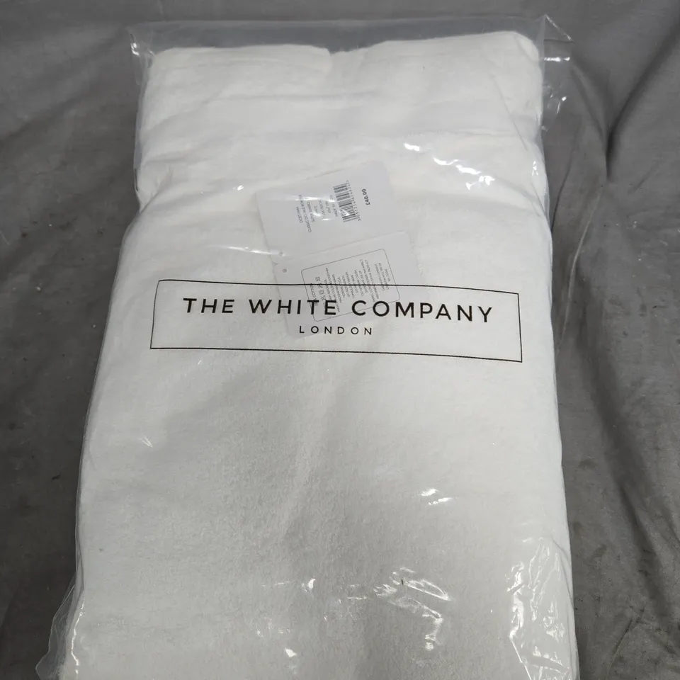THE WHITE COMPANY CLASSIC DOUBLE BORDER SUPER JUMBO WHITE BEDDING 115 X 180 CM