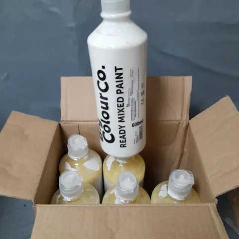 LOT OF 6 BOTTLES OF READY MIXED PAINT - WHITE - 600ML PER BOTTLE