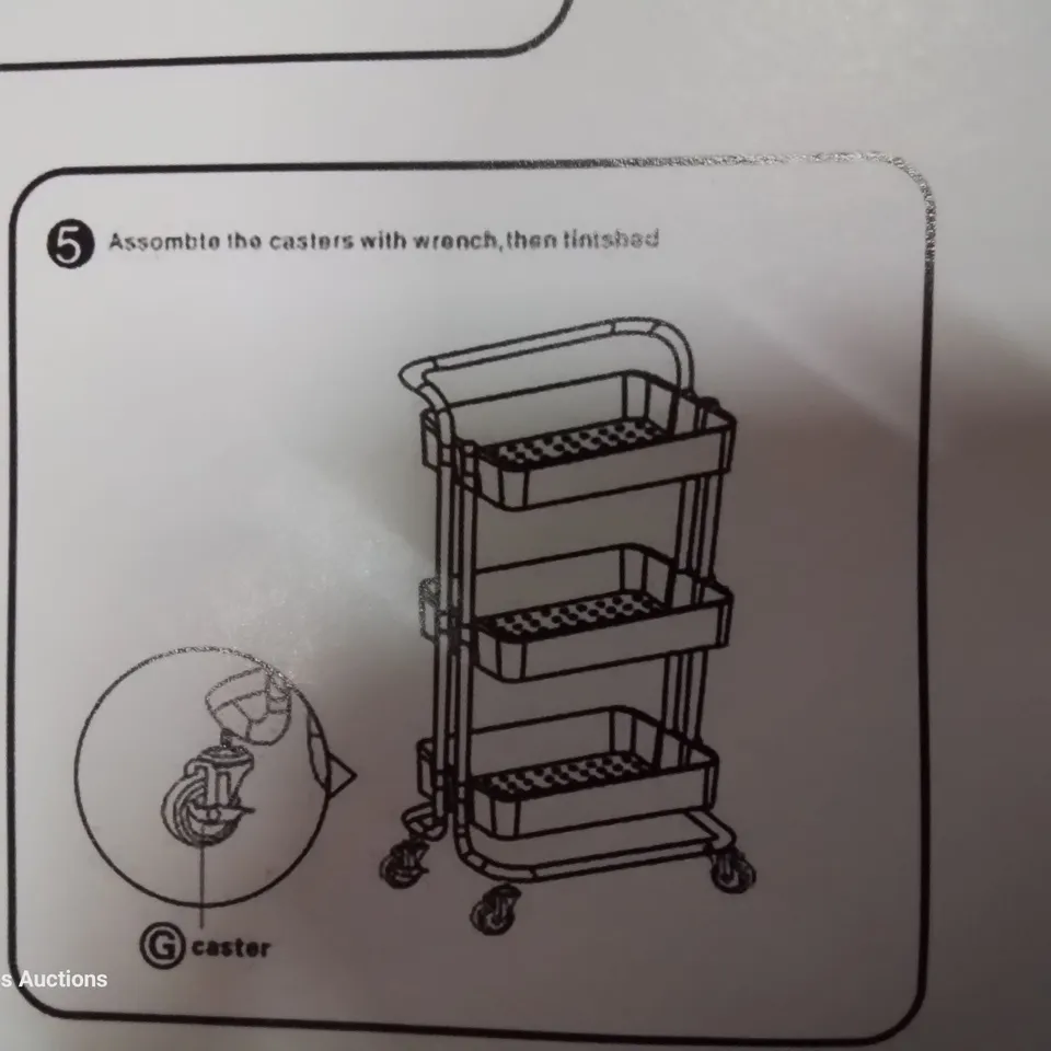 BOXED WHITE THREE TIER TROLLEY UNIT