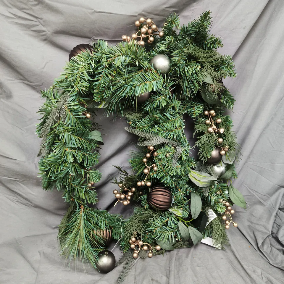 NORDIC PRE LIT CHRISTMAS GARLAND - 9FT