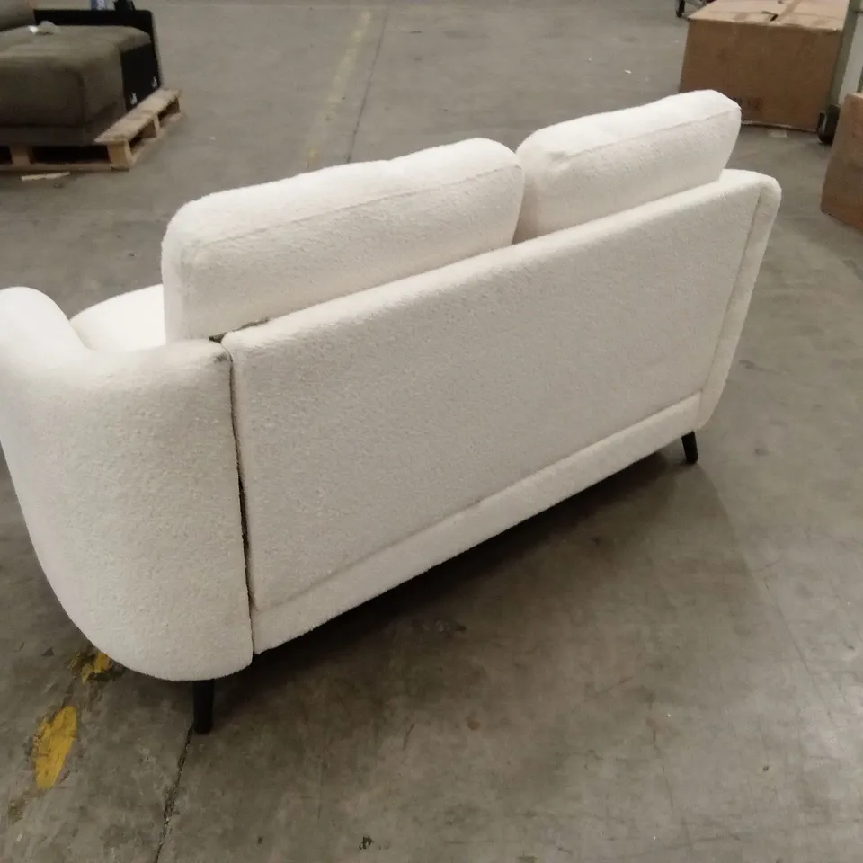 MAE CURVED 2 SEATER, IVORY CLASSIC BOUCLE FABRIC