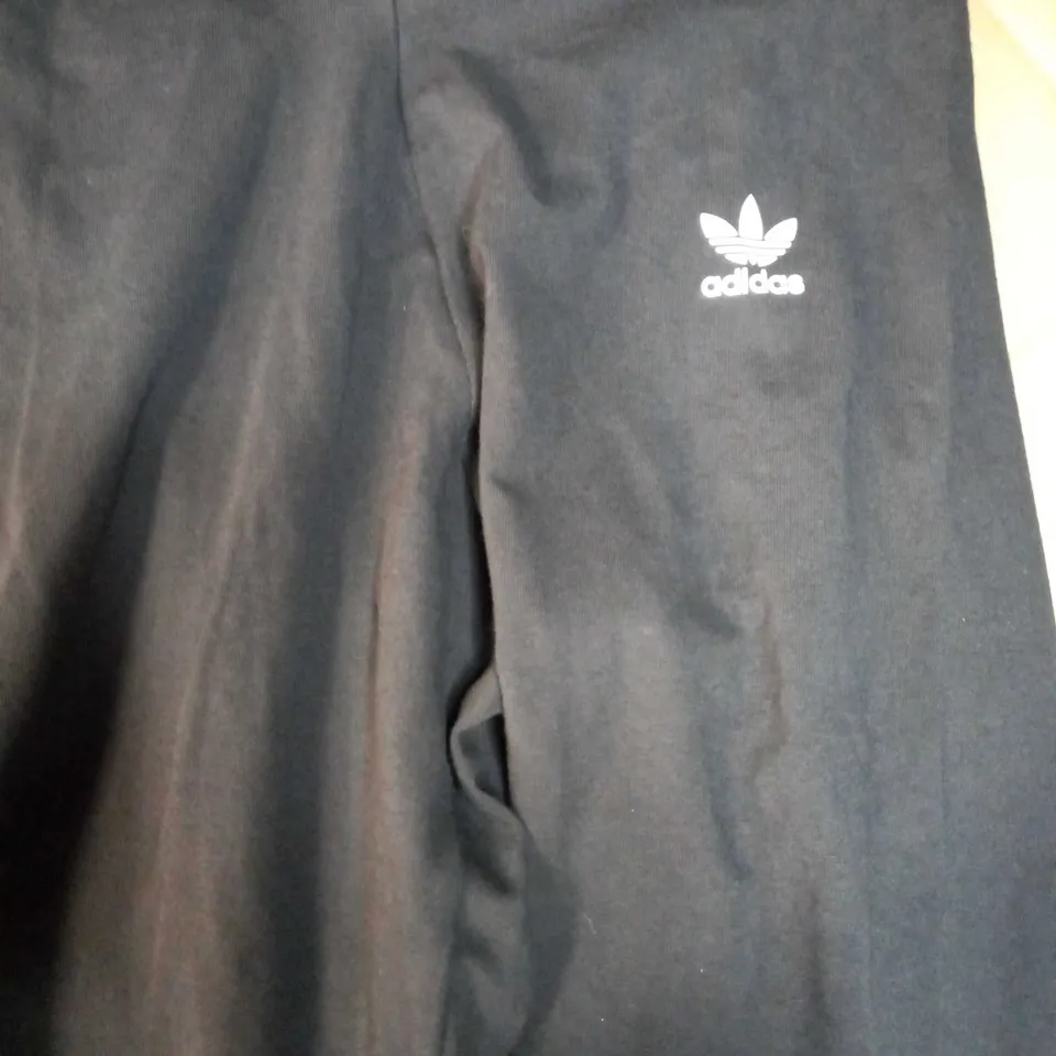 ADIDAS BLACK/LOGO TIGHT FIT FITNESS LEGGINGS - SIZE 8