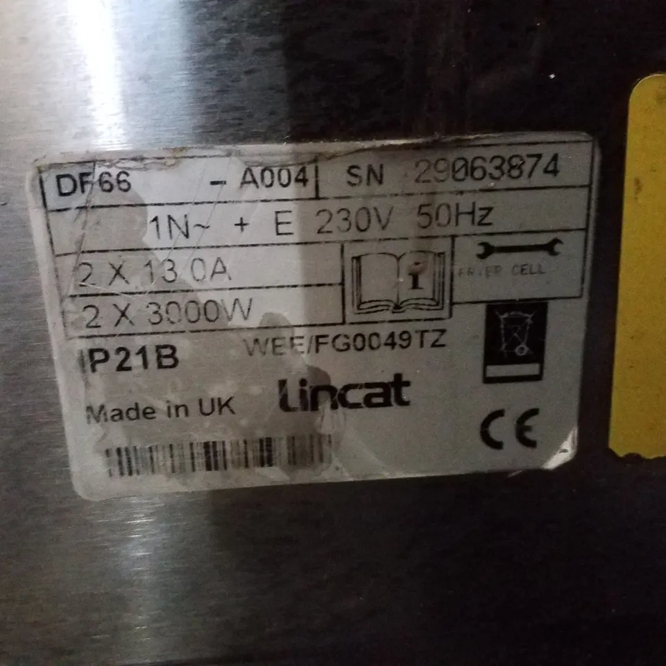 LINCAT DF66 SILVERLINK 600 COUNTER TOP DOUBLE BASKET TWIN TANK FRYER