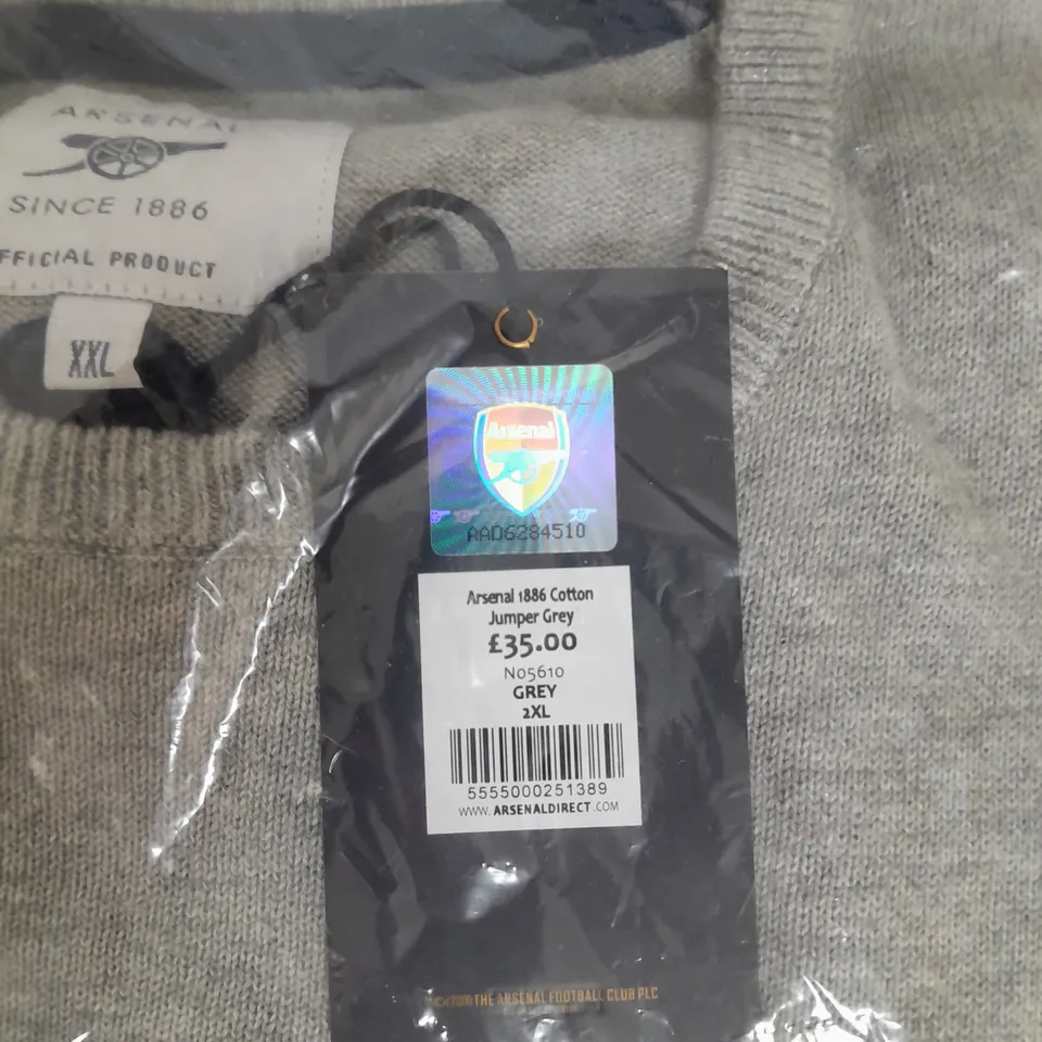 ARSENEL 1886 COTTON JUMPER IN GREY SIZE 2XL