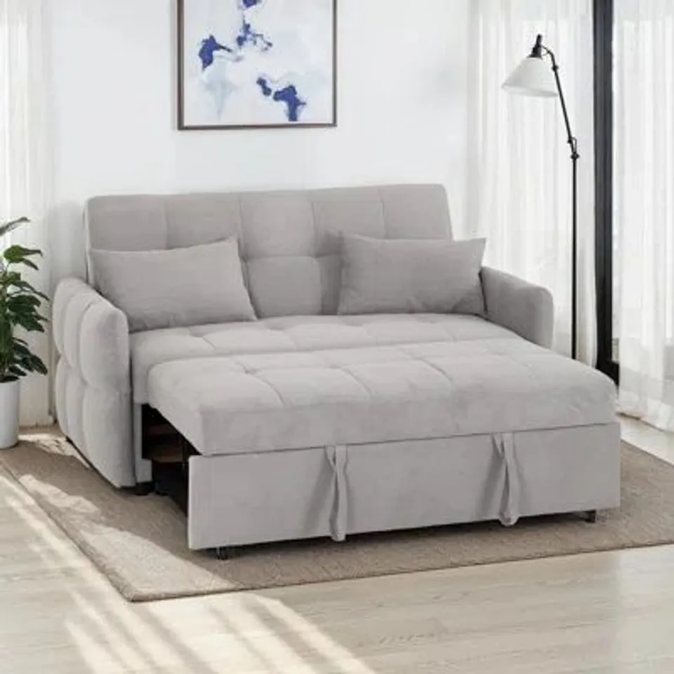 BOXED CHELSEY SOFA BED - SILVER GREY FABRIC