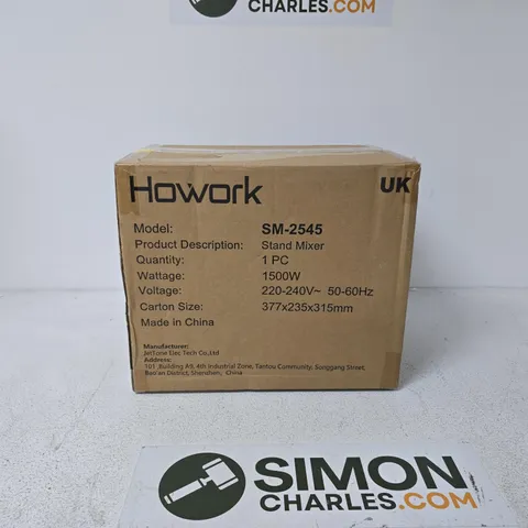 HOWWORK SM-2545 STAND MIXER β BOXED, 1500W, 220β240V