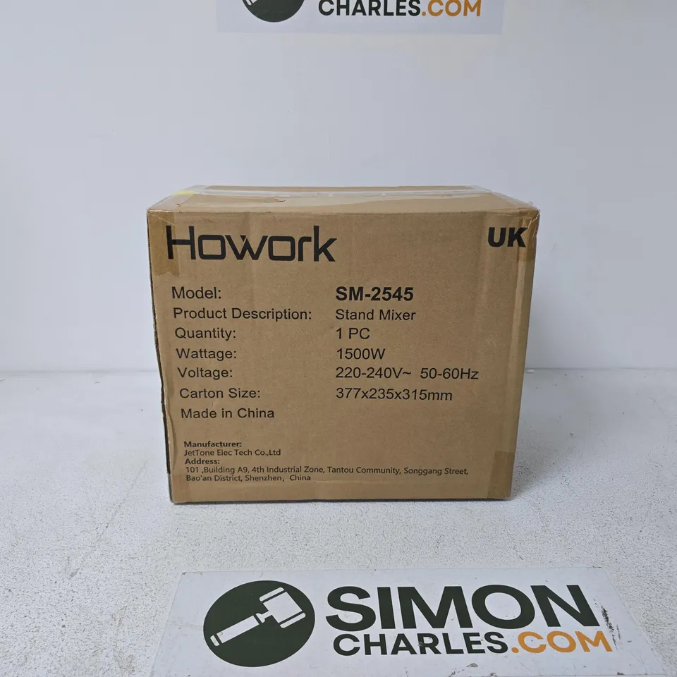 HOWWORK SM-2545 STAND MIXER – BOXED, 1500W, 220–240V