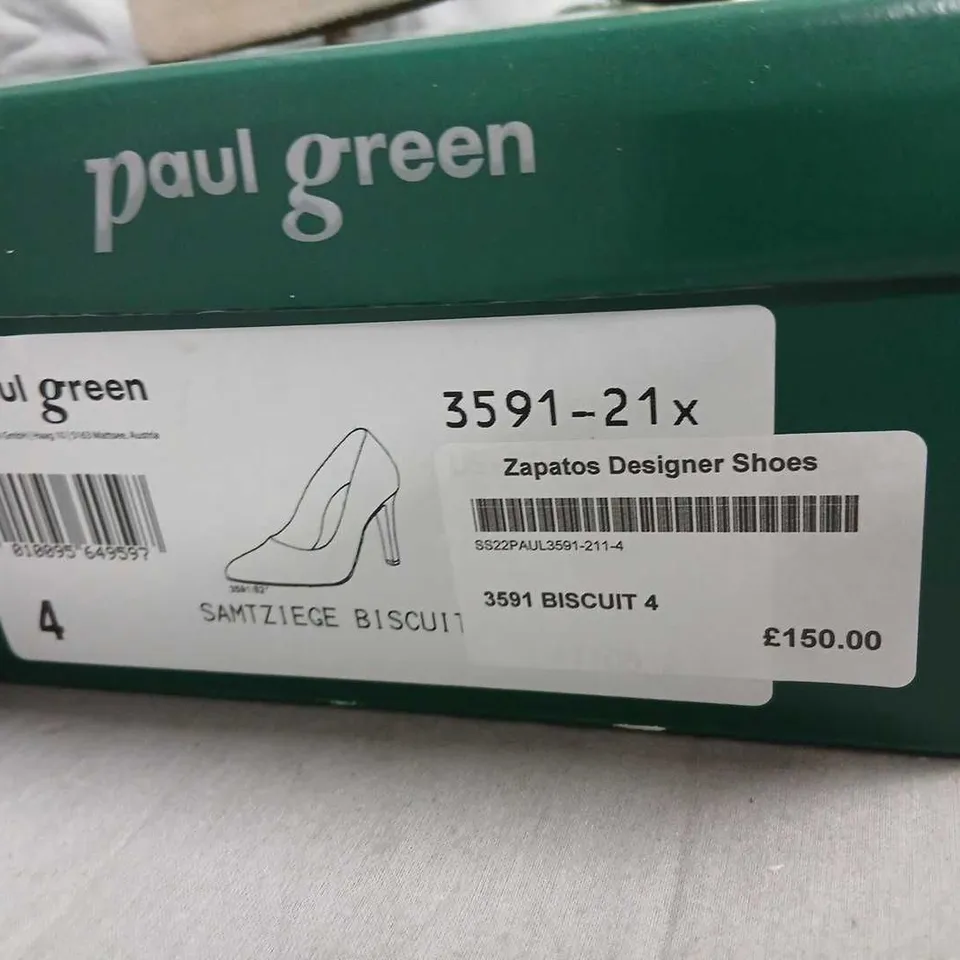 PAUL GREEN BEIGE SUEDE HIGH HEEL PUMPS – UK 4 – BOXED