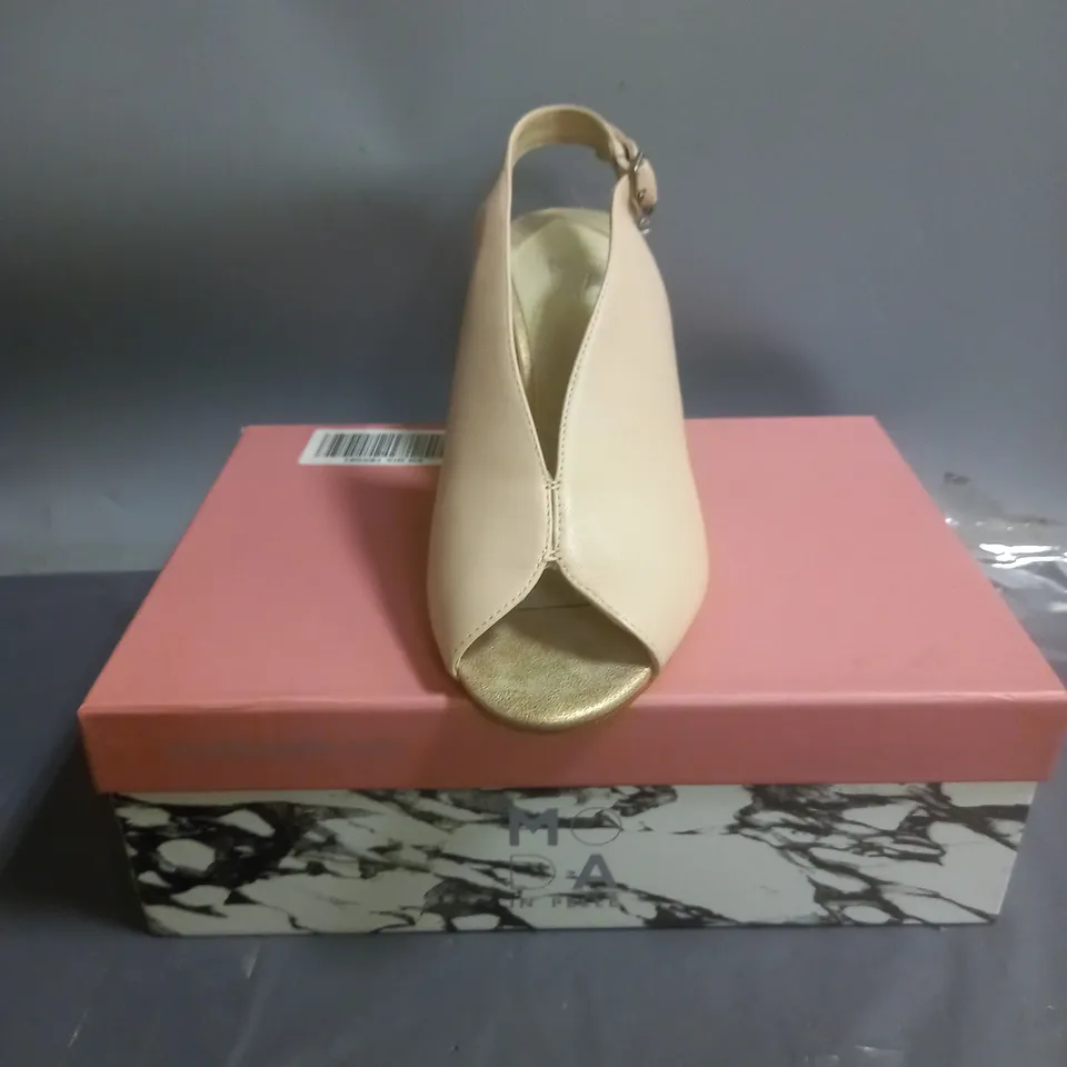 MODA IN PELLE CHRISSI LEATHER PEEP TOE SLINGBACK SANDALS NUDE SIZE EU 39